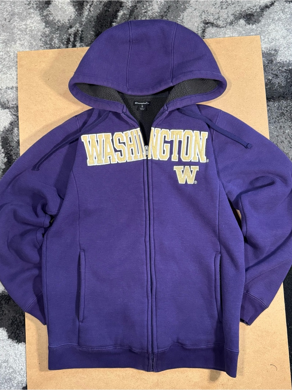 Champion Washington Huskies Purple Full Zip Hoodie Men’s Small
